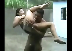 Girl and boy playing naked