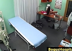 Euro babe pussylicked by the doctor