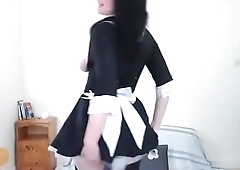 Melissa Lauren (MORE on animehentaihub.com/girls-live) as a french maid goes anal