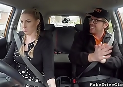 Huge ass driving student fucks in car